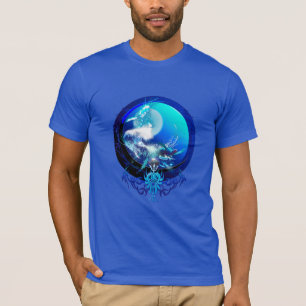 T-SHIRT COURSE DE TORTUE DE MER SOUS LA LUNE BLEUE