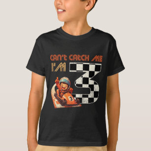 T-shirt Course de voiture d'anniversaire pour enfants de 3
