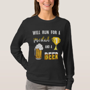T-shirt Course D'Obstacle Teed Se Dirige Pour Une Médaille