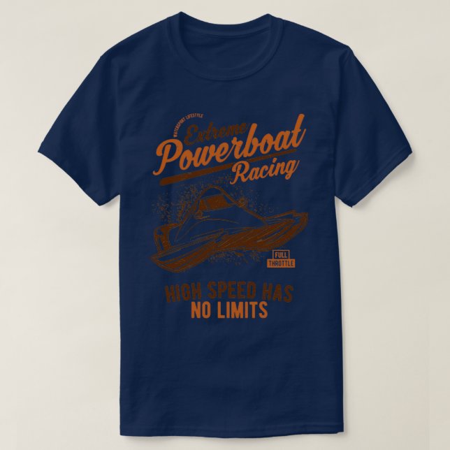 T-shirt Course en bateau à moteur extrême (Design devant)