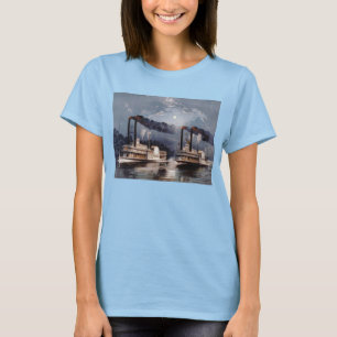 T-shirt Course en bateau à vapeur vintage sur le Mississip
