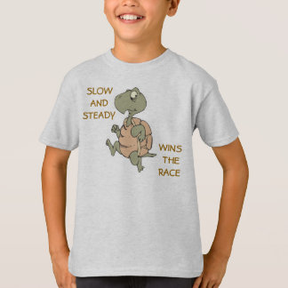 T-shirt course lente et régulière gagne drôle tortue cours