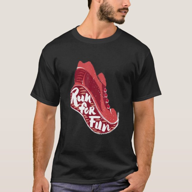 T-shirt Course Pour Le Plaisir Avec Running Chaussures Spo (Devant)