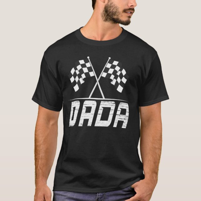 T-shirt Course Voiture Anniversaire Fête Racine Famille Da (Devant)