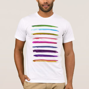 T-shirt Courses colorées abstraites de pinceau de la