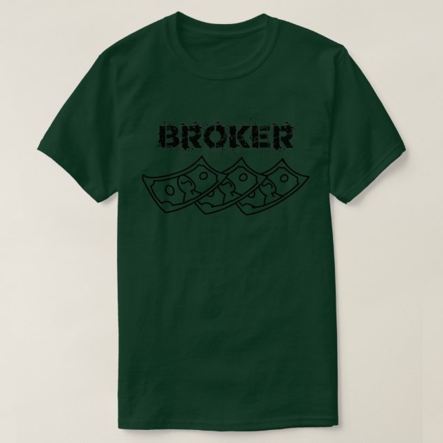 T-SHIRT COURTIER DE FINANCES NOIR ET BLANC DE NEW YORK (Design devant)