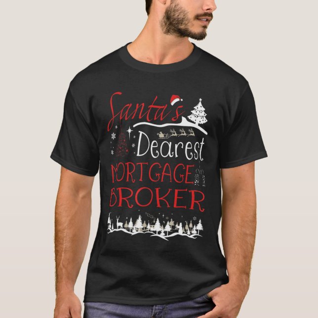 T-shirt Courtier en hypothèques Noël Travail drôle Noël (Devant)