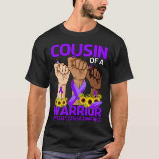 T-shirt Cousin À La Main D'Un Guerrier Pancréatique Cancer