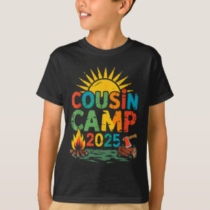 T-shirt Cousin Camp 2025 Camping en plein air Feu de camp 