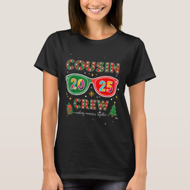 T-shirt Cousin Crew 2025 Funny Christmas Matching Family P (Devant)