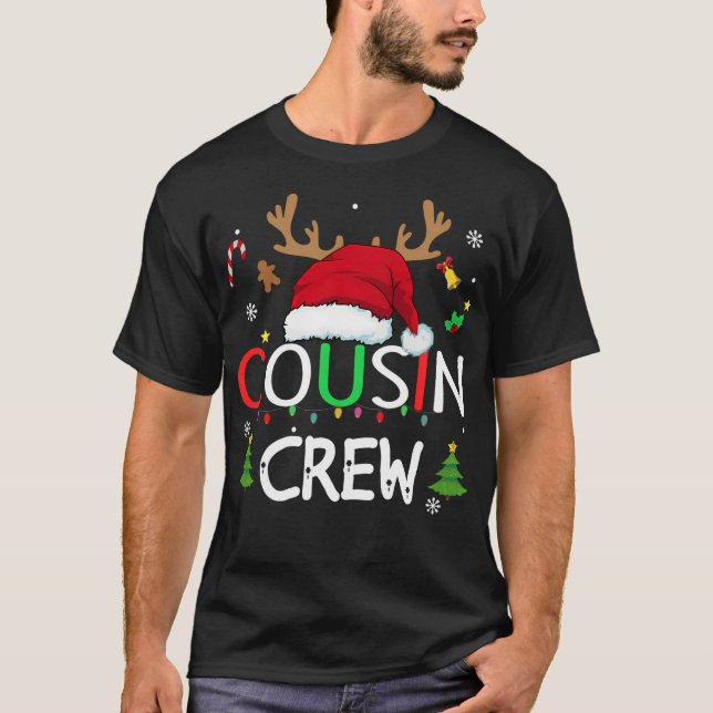T-shirt Cousin Crew Chemise de Noël Correspondant Escadron (Devant)