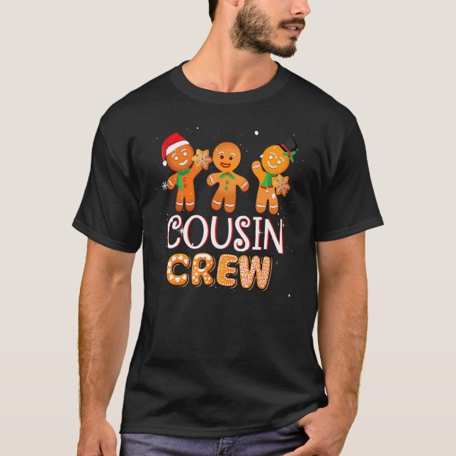 T-shirt Cousin Crew Christmas PJs  Gingerbread Man 1 (Devant)