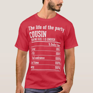 T-shirt Cousin Crew Éléments nutritionnels Faits sur la vi