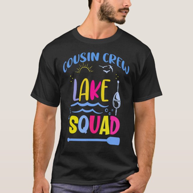 T-shirt Cousin Crew Lake Squad Famille Camping Vacances (Devant)