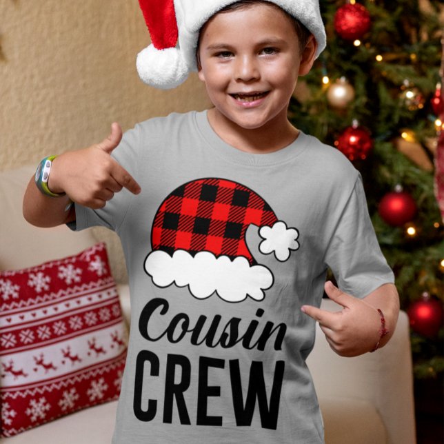 T-shirt Cousin Crew Noël Buffalo Plaid Kid's (Cousin Crew Christmas Holiday Buffalo Plaid Kid's T-Shirt)