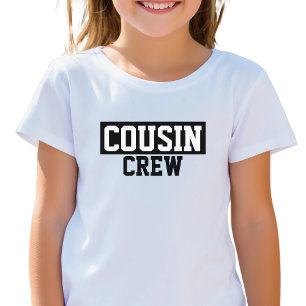 T-shirt Cousin Crew noir et blanc pour enfants