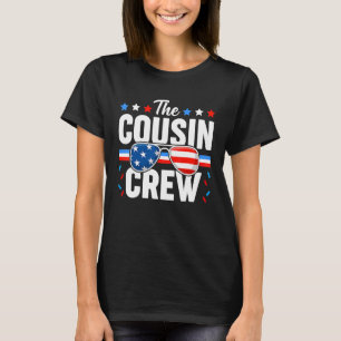 T-shirt Cousin Crew Patriotique 4 juillet Américain Usa Fl