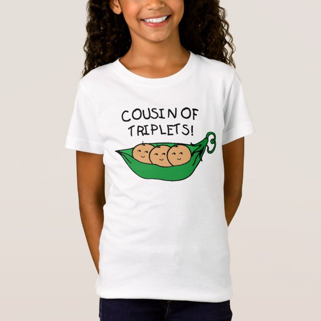 T-Shirt Cousin de cosse de triplets (Devant)