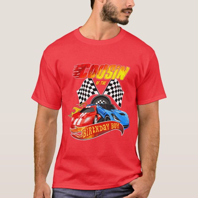 T-shirt Cousin De La Course De Garçon Anniversaire Anniver (Devant)