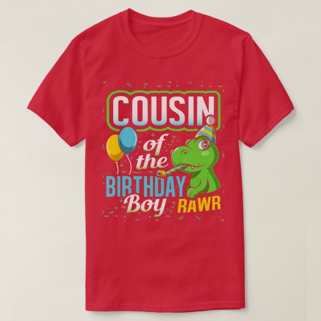 T-shirt Cousin De L'Anniversaire Dinosaure Joyau Dinosaure (Design devant)