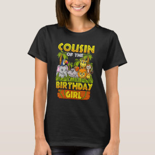 T-shirt Cousin De L'Anniversaire Fille Safari Zoo Animaux