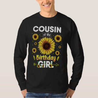 T-shirt Cousin De L'Anniversaire Fille Tournesol Famille