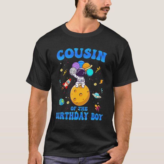 T-shirt Cousin de l'astronaute Birthda (Devant)