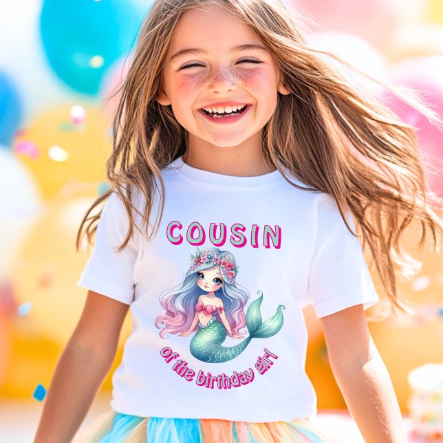 T-shirt Cousin de sirène sur mesure de la fille d'annivers (Créateur téléchargé)