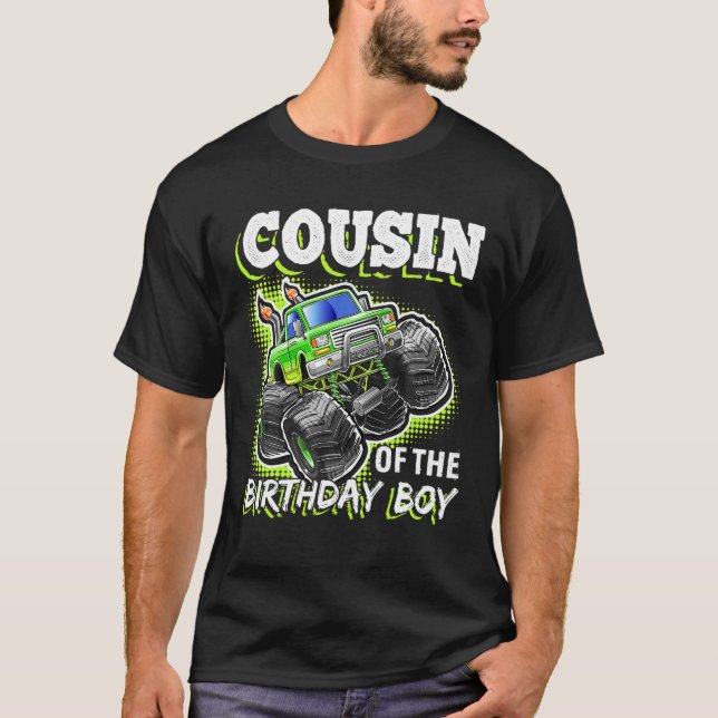 T-shirt Cousin du Birthday Boy Monster Truck Birthday (Devant)