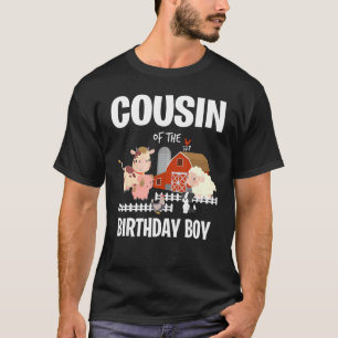 T-shirt Cousin du garçon d'anniversaire Animal de ferme Va