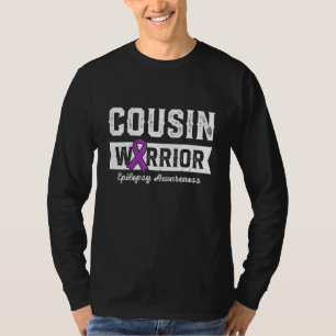 T-shirt Cousin d'un cousin de guerrier Epilepsie Ruban Vio