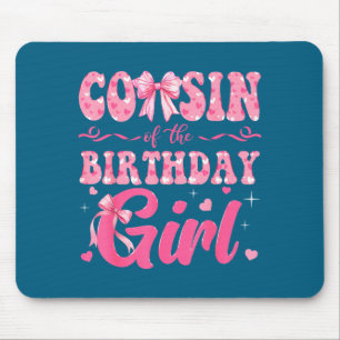 T-Shirt Cousin Geburtstag Familie Rosa Kokette Mousepad