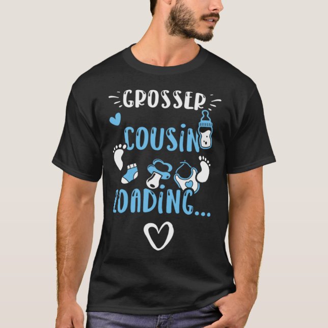 T-shirt Cousin Großer Cousin Loading   Baby Boy Sayings (Devant)