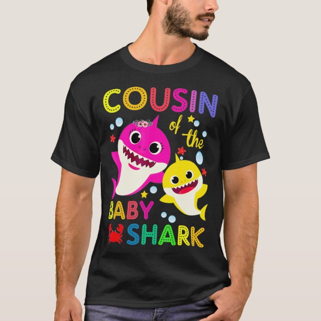 T-shirt Cousin Of The Baby Shark Birthday Cousin Shark _1  (Devant)