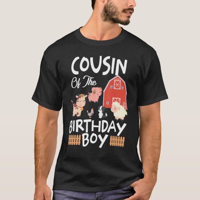 T-shirt Cousin Of The Birthday BoyFarm Animal B Day Family (Devant)