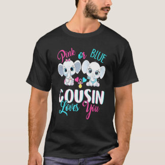 T-shirt Cousin Rose Ou Bleu Vous Aime Eléphants Bébé Gende