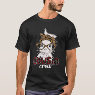 T-shirt Coussin Équipe Bunny Leopard Rabbit Face mignonne 