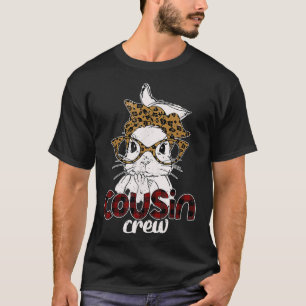 T-shirt Coussin Équipe Bunny Leopard Rabbit Face mignonne