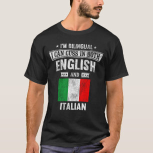 T-shirt Coussins dans le drapeau anglais et italien Funny 