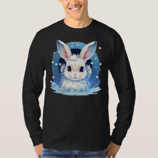 T-shirt Couteaux de neige mignons Rabbit en costume de nei