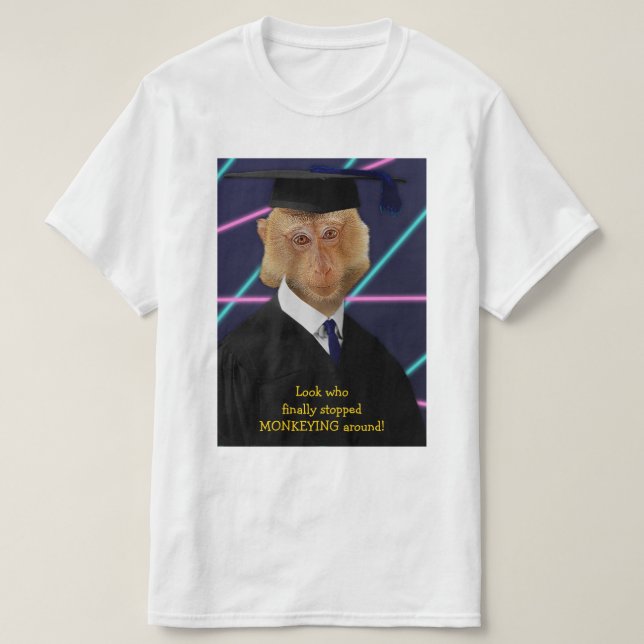 T-shirt Coutume drôle d'annuaire de Macaque de singe (Design devant)