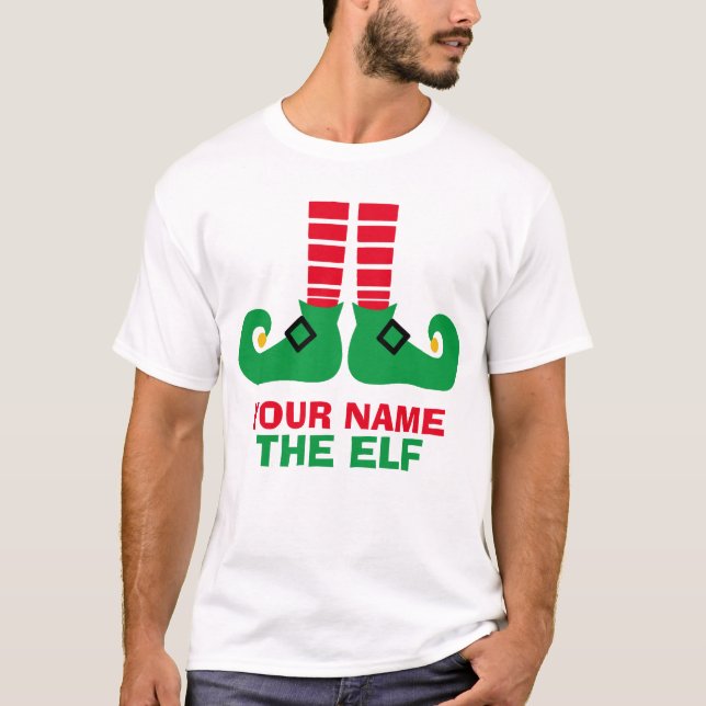 T-shirt Coutume nommée d'Elf de Noël (Devant)