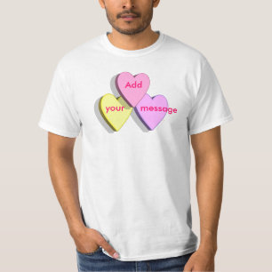 T-shirt Coutume personnalisable de regard de coeurs de
