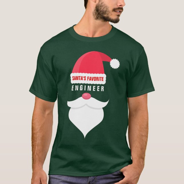 T-shirt Coutume préférée de l'ingénieur de Père Noël de (Devant)