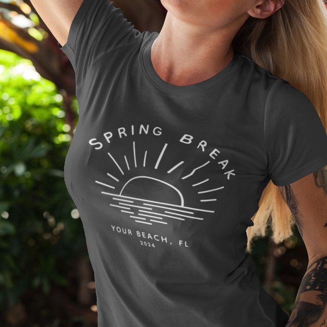 T-shirt Coutume Printemps Pause Été Voyage de petite amie (Personalize with your the destination of your spring break trip this year!)