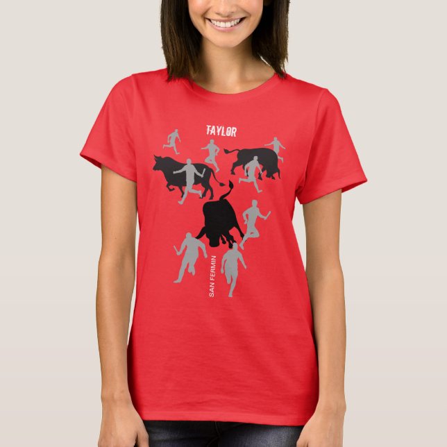 T-shirt Coutume, San Fermin Pamplona, course (Devant)