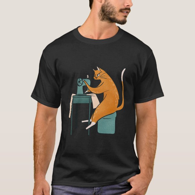 T-shirt Couture vintage de chat (Devant)