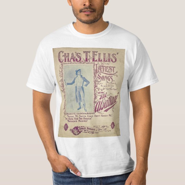 T-shirt Couverture de la feuille de la chanson de Noël (Devant)