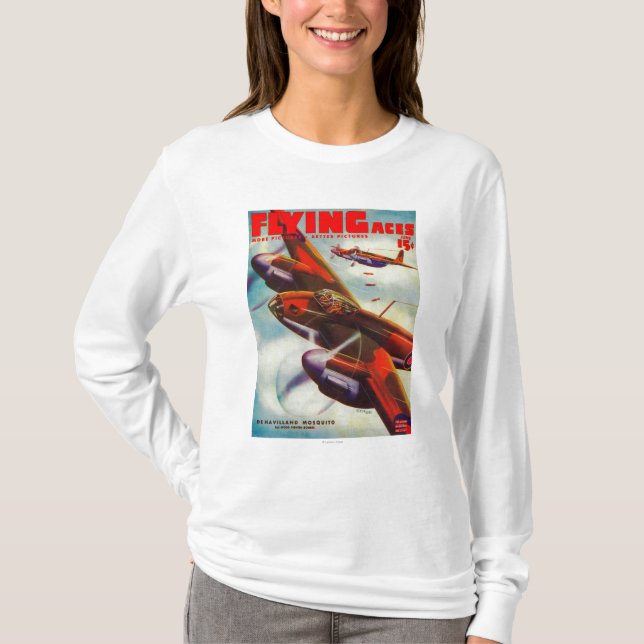 T-shirt Couverture de magazine d'as de vol 4 (Devant)