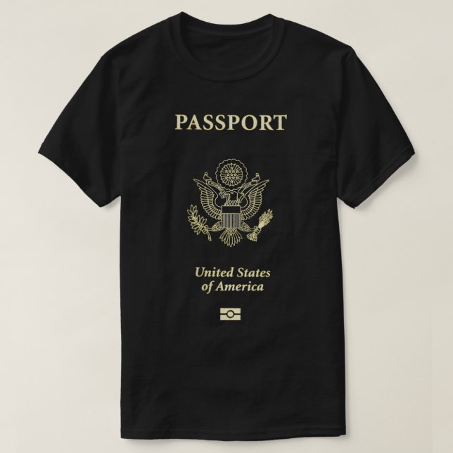 T-shirt Couverture De Passeport Américaine, Touriste Améri (Design devant)